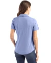 Carolina Panthers Monochromatic Cutter & Buck Coastline Recycled Double Peached Womens Polo Hyacinth Back Thumbnail Image