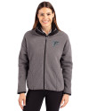 Atlanta Falcons Mono Cutter & Buck Cascade Eco Fleece Womens Full Zip Jacket Elemental Grey/Black Front Thumbnail Image