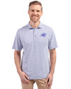 Carolina Panthers Mono Cutter & Buck Virtue Eco Pique Botanical Print Recycled Mens Polo Hyacinth Front Thumbnail Image