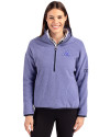 Carolina Panthers Mono Cutter & Buck Cascade Eco Fleece Womens Pullover Jacket Hyacinth/Navy Blue Front Thumbnail Image
