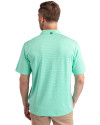 Carolina Panthers Mono Cutter & Buck Forge Eco Double Stripe Stretch Recycled Mens Polo Fresh Mint/White Back Thumbnail Image