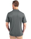 Carolina Panthers Mono Cutter & Buck Prospect Eco Textured Stretch Recycled Mens Big & Tall Polo Elemental Grey Back Thumbnail Image