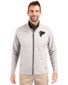 Atlanta Falcons Mono Cutter & Buck Adapt Eco Knit Hybrid Recycled Mens Full Zip Jacket Polished Medium Gray Front Thumbnail Image