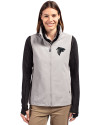 Atlanta Falcons Mono Cutter & Buck Charter Eco Recycled Full-Zip Womens Vest Polished Medium Gray Front Thumbnail Image