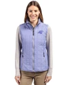 Carolina Panthers Mono Cutter & Buck Rainier PrimaLoft® Womens Eco Insulated Full Zip Puffer Vest Hyacinth Melange Front Thumbnail Image