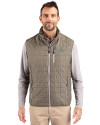 Carolina Panthers Mono Cutter & Buck Rainier PrimaLoft® Mens Eco Insulated Full Zip Puffer Vest Poplar Melange Front Thumbnail Image