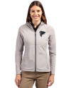 Atlanta Falcons Mono Cutter & Buck Adapt Eco Knit Hybrid Recycled Womens Full Zip Jacket Polished Medium Gray Front Thumbnail Image