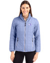 San Francisco 49ers Monochromatic Cutter & Buck Rainier Recycled Insulated Puffer Womens Full Zip Jacket Hyacinth Melange Front Thumbnail Image