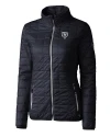 Chicago Bears Monochromatic Cutter & Buck Rainier Recycled Insulated Puffer Womens Full Zip Jacket Dark Navy/Silver Mannequin Thumbnail Image
