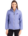 Detroit Lions Mono Cutter & Buck Rainier PrimaLoft®  Womens Eco Insulated Full Zip Puffer Jacket Hyacinth Melange Front Thumbnail Image