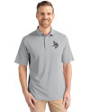 Minnesota Vikings Mono Cutter & Buck Virtue Eco Pique Recycled Mens Big and Tall Polo Polished Medium Gray Front Thumbnail Image