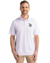 Minnesota Vikings Mono Cutter & Buck Virtue Eco Pique Recycled Mens Big and Tall Polo White Front Thumbnail Image