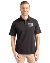 New York Giants Mono Cutter & Buck Virtue Eco Pique Recycled Mens Big and Tall Polo Black Front Thumbnail Image