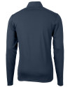 Los Angeles Chargers Mono Cutter & Buck Virtue Eco Pique Recycled Quarter Zip Mens Pullover Navy Blue Mannequin Back Thumbnail Image
