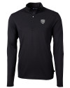 View image 6: Chicago Bears Monochromatic Cutter & Buck Virtue Recycled Featherlight Pique Mens Quarter Zip Pullover Black Mannequin