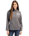 New York Giants Mono Cutter & Buck Evoke Softshell Recycled Full Zip Womens Jacket Elemental Grey Front Thumbnail Image