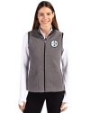 Pittsburgh Steelers Mono Cutter & Buck Cascade Eco Fleece Womens Vest Elemental Grey/Black Front Thumbnail Image