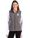 Pittsburgh Steelers Mono Cutter & Buck Cascade Eco Fleece Womens Vest Elemental Grey/Black Front Thumbnail Image