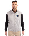 Los Angeles Rams NFL Helmet Cutter & Buck Charter Eco Full-Zip Mens Big & Tall Vest Polished Medium Gray Front Thumbnail Image