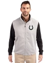 Indianapolis Colts Mono Cutter & Buck Charter Eco Full-Zip Mens Big & Tall Vest Polished Medium Gray Front Thumbnail Image