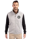 Pittsburgh Steelers Mono Cutter & Buck Charter Eco Full-Zip Mens Big & Tall Vest Polished Medium Gray Front Thumbnail Image