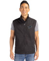 Detroit Lions Mono Cutter & Buck Charter Eco Full-Zip Mens Big & Tall Vest Black Front Thumbnail Image