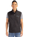 New England Patriots Mono Cutter & Buck Charter Eco Full-Zip Mens Big & Tall Vest Black Front Thumbnail Image