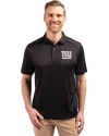 New York Giants Mono Cutter & Buck Forge Eco Stretch Recycled Mens Polo Black Front Thumbnail Image