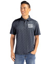 New York Giants Mono Cutter & Buck Pike Eco Pebble Print Stretch Recycled Mens Polo Black/White Front Thumbnail Image