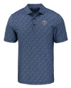 Chicago Bears Mono Cutter & Buck Pike Eco Pebble Print Stretch Recycled Mens Polo Navy Blue/White Mannequin Thumbnail Image