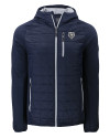 Chicago Bears Monochromatic Cutter & Buck Rainier Recycled Insulated Hybrid Puffer Mens Full Zip Jacket Dark Navy Mannequin Thumbnail Image