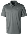 Los Angeles Chargers Mono Cutter & Buck Prospect Eco Textured Stretch Recycled Mens Big & Tall Polo Elemental Grey Mannequin Thumbnail Image