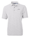 Los Angeles Chargers Mono Cutter & Buck Virtue Eco Pique Botanical Print Recycled Mens Polo Polished Medium Gray Mannequin Thumbnail Image