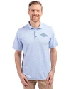 Baltimore Ravens Monochromatic Cutter & Buck Virtue Recycled Botanical Print Featherlight Pique Mens  Polo Atlas Light Blue Front Thumbnail Image