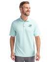 Miami Dolphins Mono Cutter & Buck Virtue Eco Pique Botanical Print Recycled Mens Polo Fresh Mint Front Thumbnail Image
