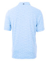 Chicago Bears Mono Cutter & Buck Virtue Eco Pique Botanical Print Recycled Mens Polo Atlas Light Blue Mannequin Back Thumbnail Image