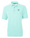 Chicago Bears Mono Cutter & Buck Virtue Eco Pique Botanical Print Recycled Mens Polo Fresh Mint Mannequin Thumbnail Image
