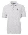 Chicago Bears Mono Cutter & Buck Virtue Eco Pique Botanical Print Recycled Mens Polo Polished Medium Gray Mannequin Thumbnail Image