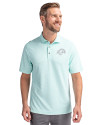 Los Angeles Rams Mono Cutter & Buck Virtue Eco Pique Botanical Print Recycled Mens Polo Fresh Mint Front Thumbnail Image