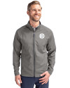 Pittsburgh Steelers Mono Cutter & Buck Adapt Eco Knit Hybrid Recycled Mens Full Zip Jacket Elemental Grey Front Thumbnail Image