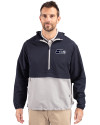 Seattle Seahawks Mono Cutter & Buck Charter Eco Recycled Mens Anorak Jacket Navy Blue/Polished Front Thumbnail Image