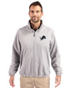 Detroit Lions Mono Cutter & Buck Charter Eco Knit Recycled Big & Tall Full-Zip Jacket Polished Medium Gray Front Thumbnail Image