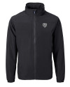 Chicago Bears Mono Cutter & Buck Charter Eco Knit Recycled Big & Tall Full-Zip Jacket Black Mannequin Thumbnail Image