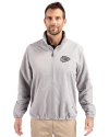 Kansas City Chiefs Mono Cutter & Buck Charter Eco Knit Recycled Big & Tall Full-Zip Jacket Polished Medium Gray Front Thumbnail Image