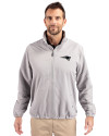 New England Patriots Mono Cutter & Buck Charter Eco Knit Recycled Big & Tall Full-Zip Jacket Polished Medium Gray Front Thumbnail Image