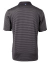 Chicago Bears Mono Cutter & Buck Virtue Eco Pique Micro Stripe Recycled Mens Polo Black/Elemental Grey Mannequin Back Thumbnail Image