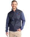 Seattle Seahawks Americana Cutter & Buck Stealth Recycled Hybrid Quilted Mens Big & Tall Windbreaker Jacket Liberty Navy Front Thumbnail Image