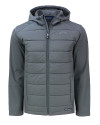 Los Angeles Chargers Mono Cutter & Buck Evoke Hybrid Eco Softshell Recycled Full Zip Mens Big & Tall Hooded Jacket Elemental Grey Mannequin Thumbnail Image
