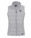 View image 7: Chicago Bears Monochromatic Cutter & Buck Evoke Recycled Honeycomb Fleece Womens Hybrid Full Zip Vest CONCRETE Mannequin