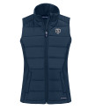View image 15: Chicago Bears Monochromatic Cutter & Buck Evoke Recycled Honeycomb Fleece Womens Hybrid Full Zip Vest Navy Blue Mannequin